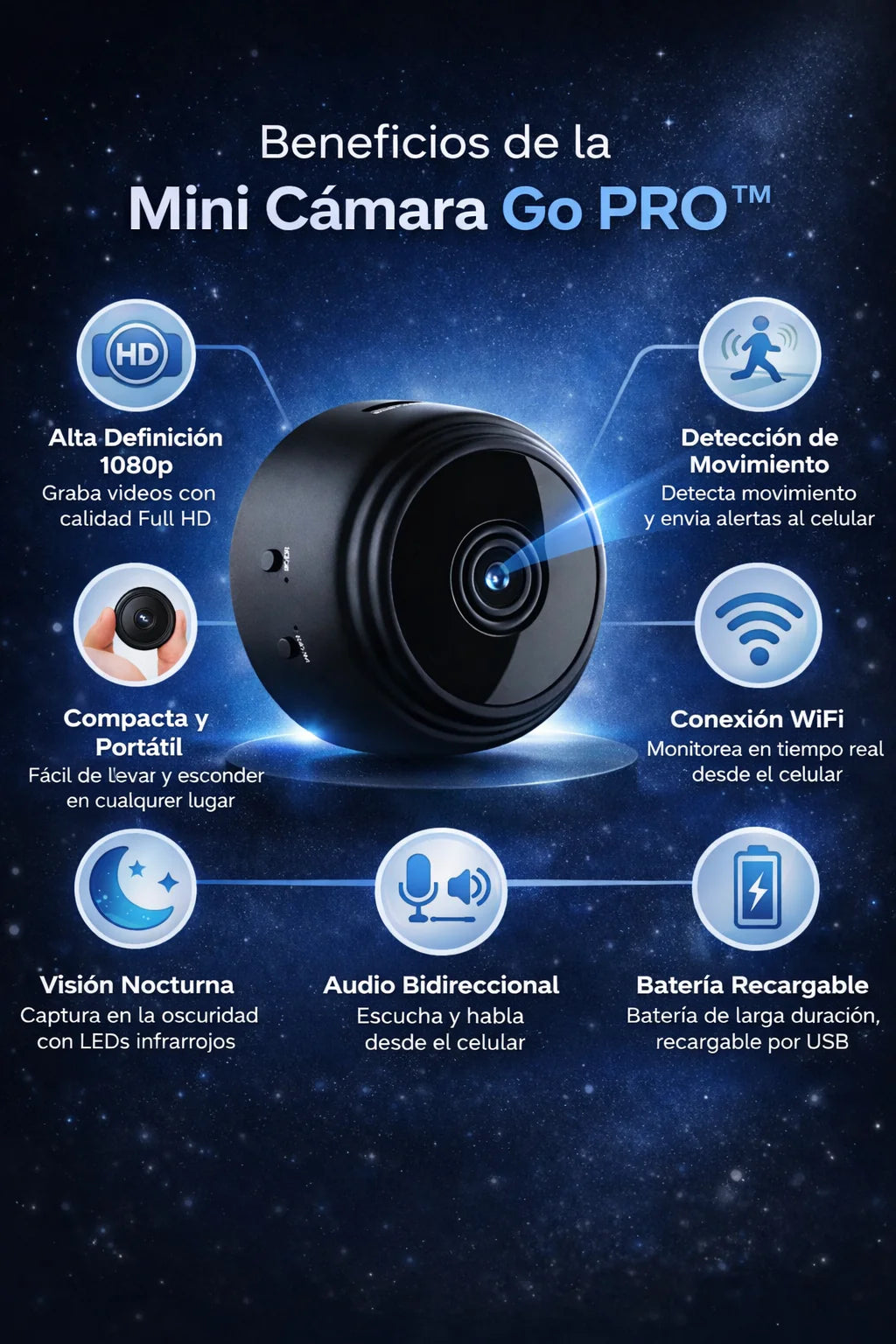 Cámara HD WiFi Inteligente: Control Total en Tiempo Real